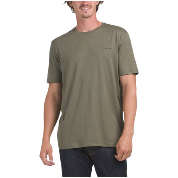 CALVIN KLEIN Short Sleeve Solid Liquid Crew Neck Tee - Picture 1 of 2